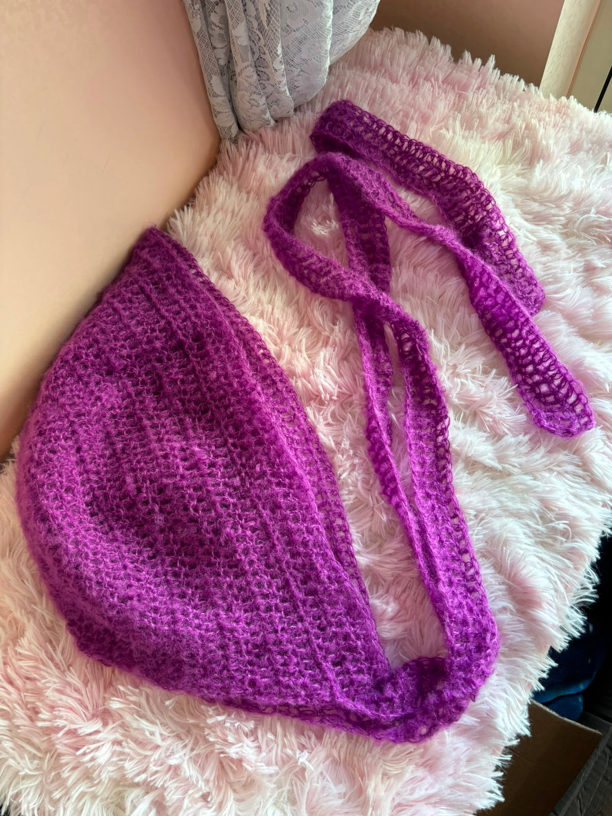 Cappuccio Bonnet Crochet - Viola - Zampine Pets & Plushies