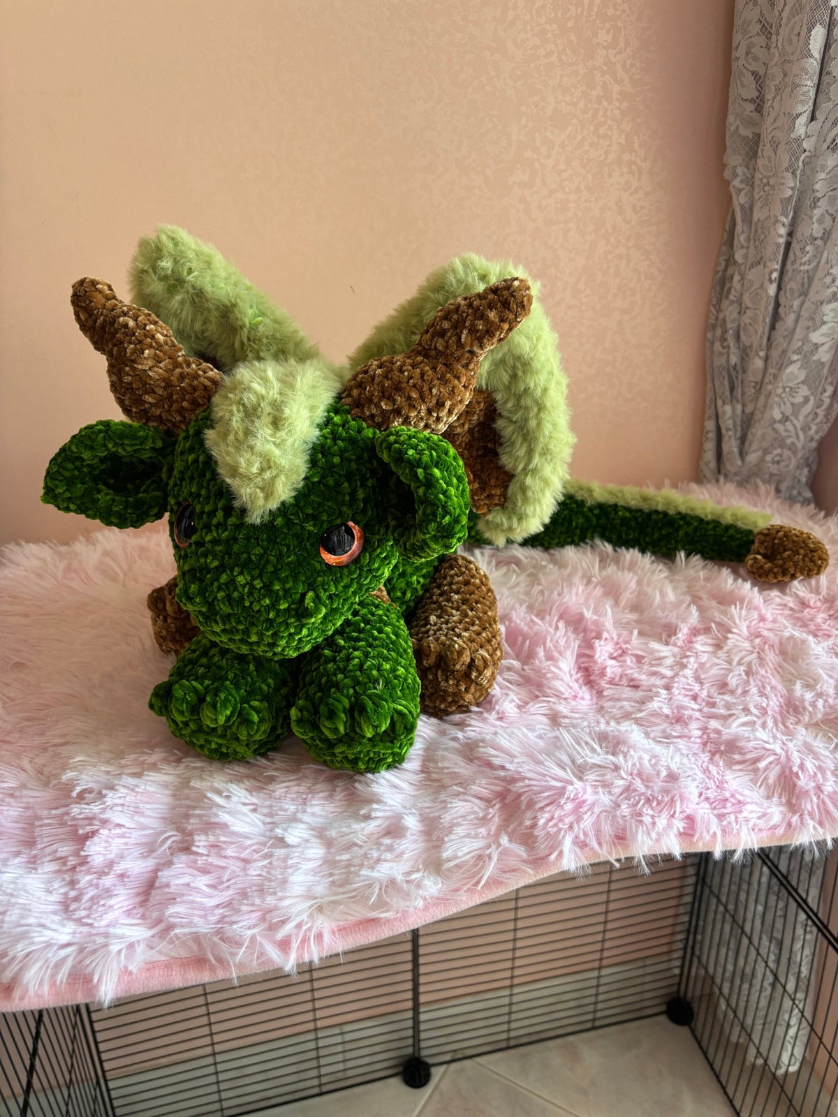 🐉 Drago della Foresta – peluche crochet 🌿 Peluche Colorato Handmade