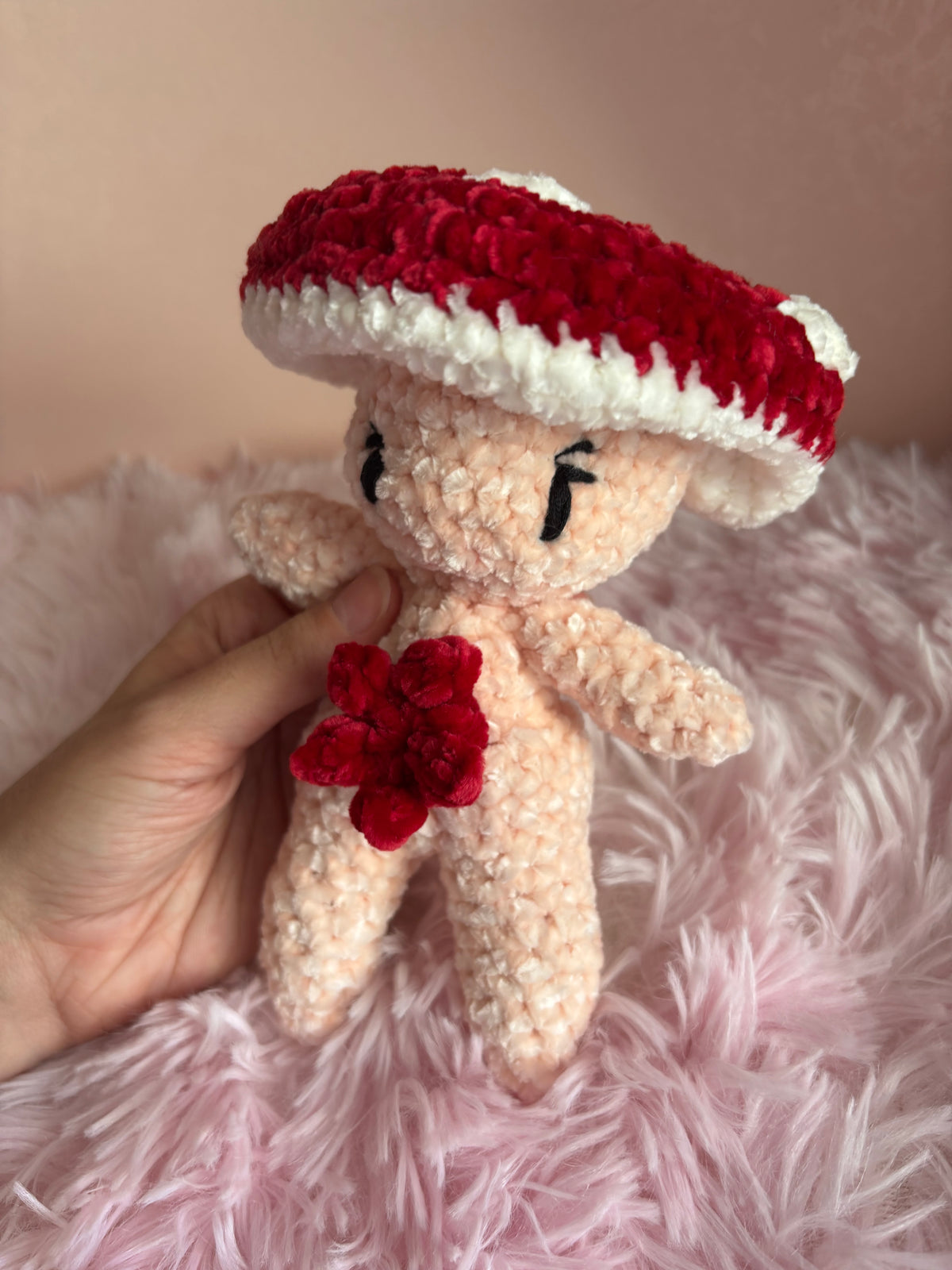 Elfo Fungo Crochet Peluche Colorato Handmade