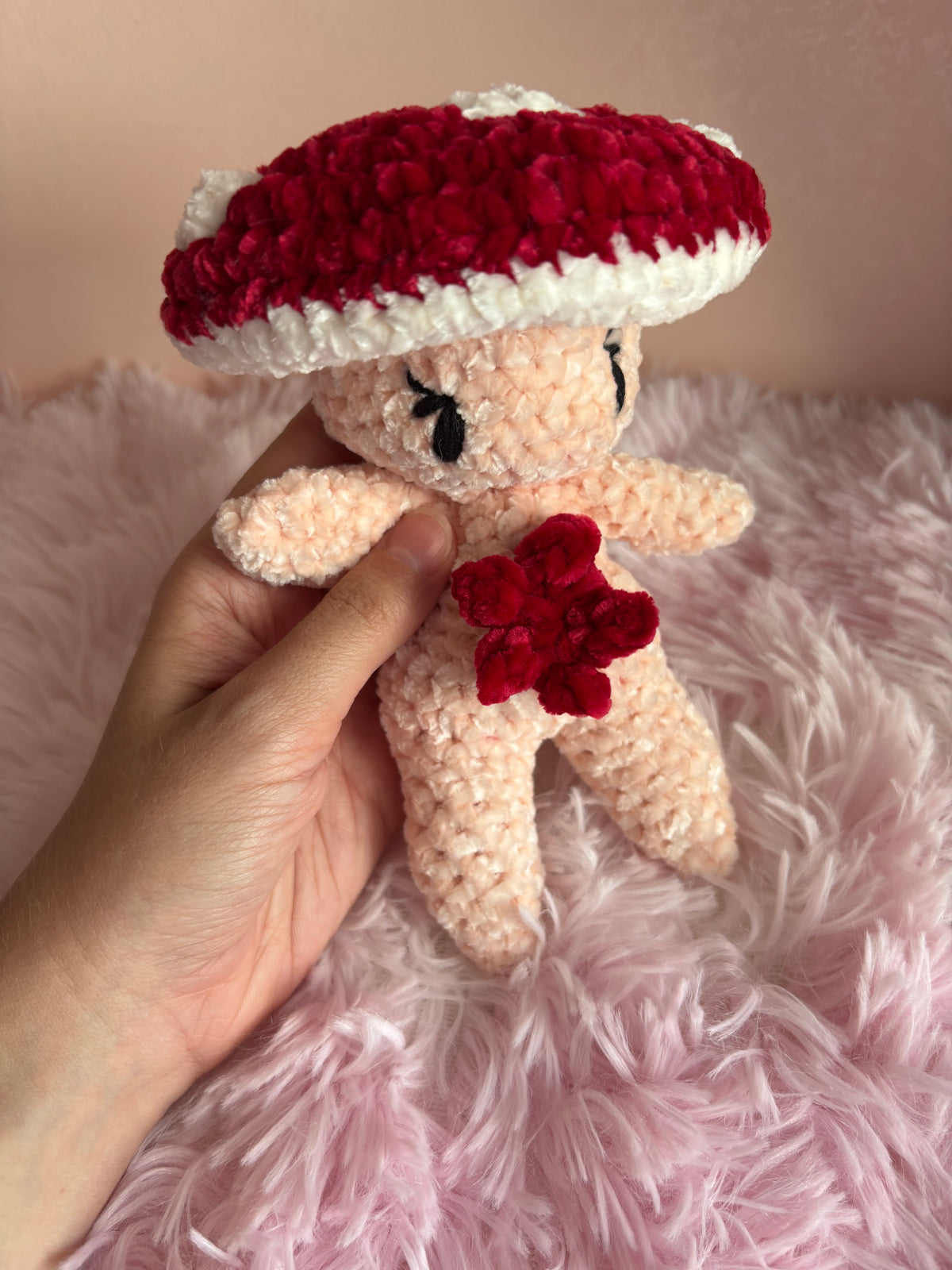 Elfo Fungo Crochet Peluche Colorato Handmade