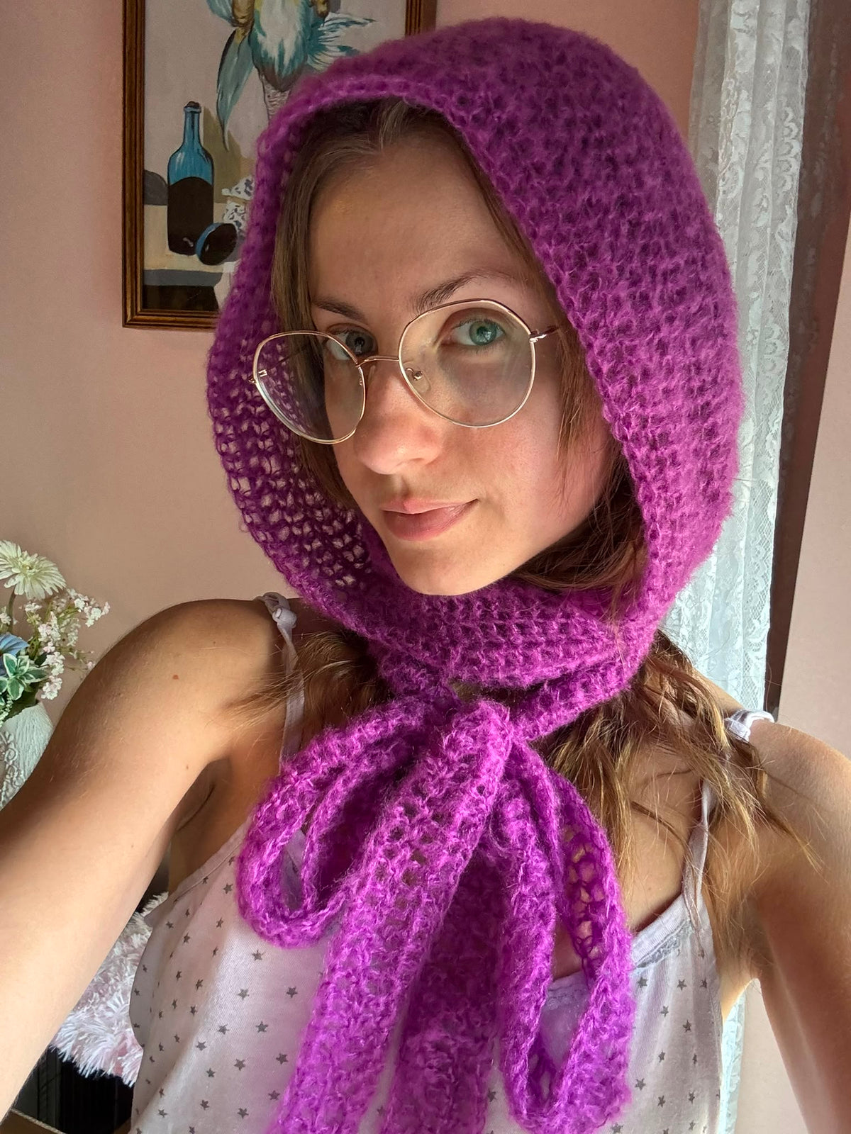 Cappuccio Bonnet Crochet - Viola - Zampine Pets & Plushies
