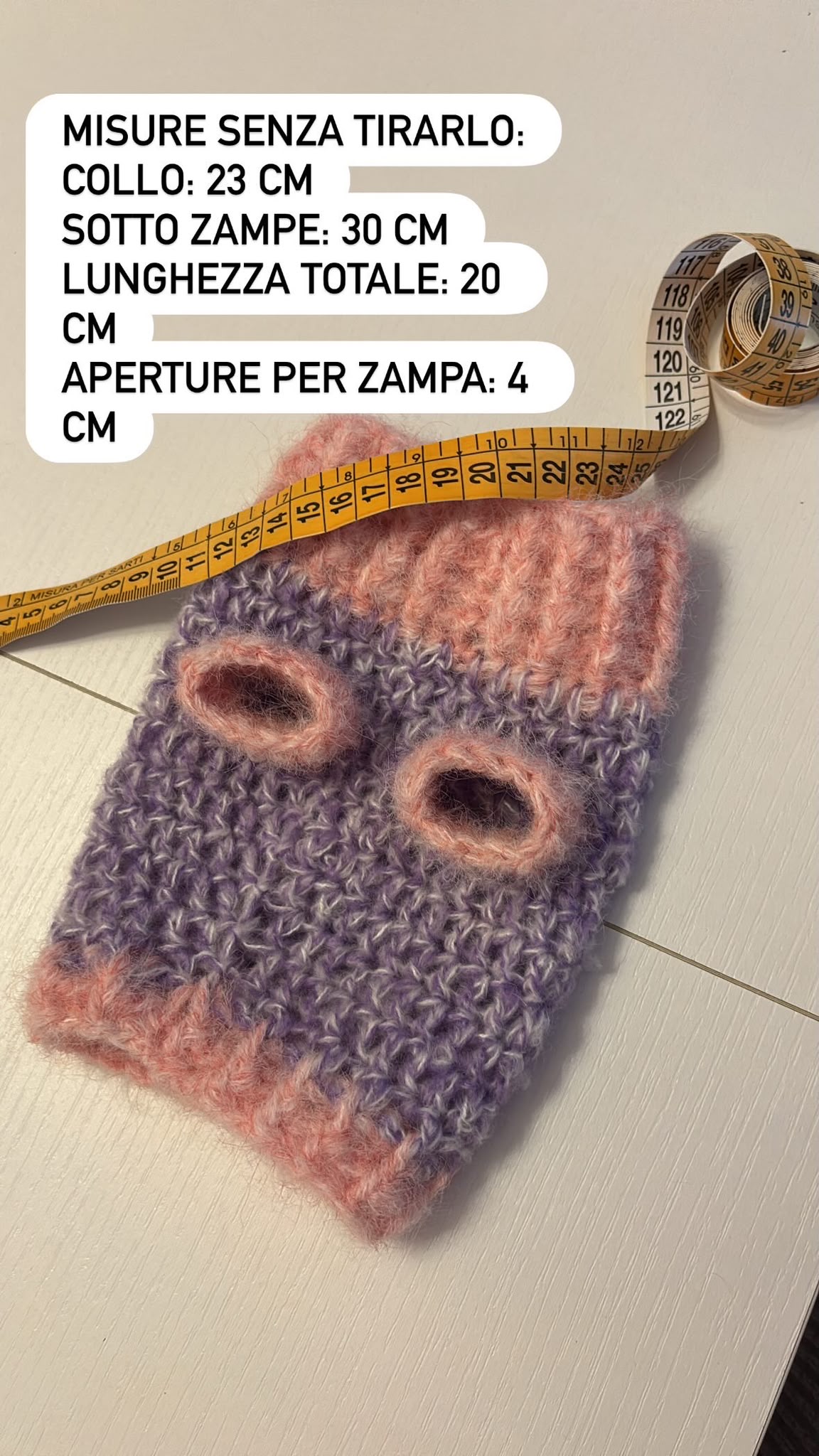 🐾 Maglioncino Crochet “Morbida Coccola” 💕🧶 Rosa-Lilla - Zampine Pets & Plushies