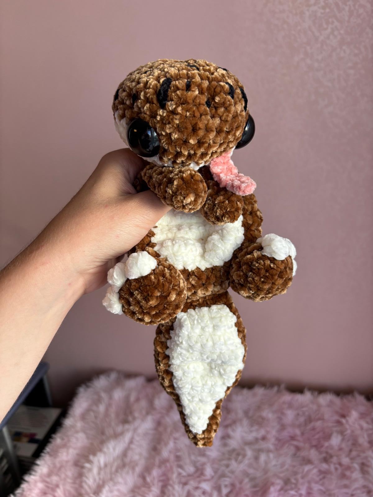 🦎 Geco Leopardino Marrone e Crema - Peluche Uncinetto Handmade 🤎 - Zampine Pets & Plushies
