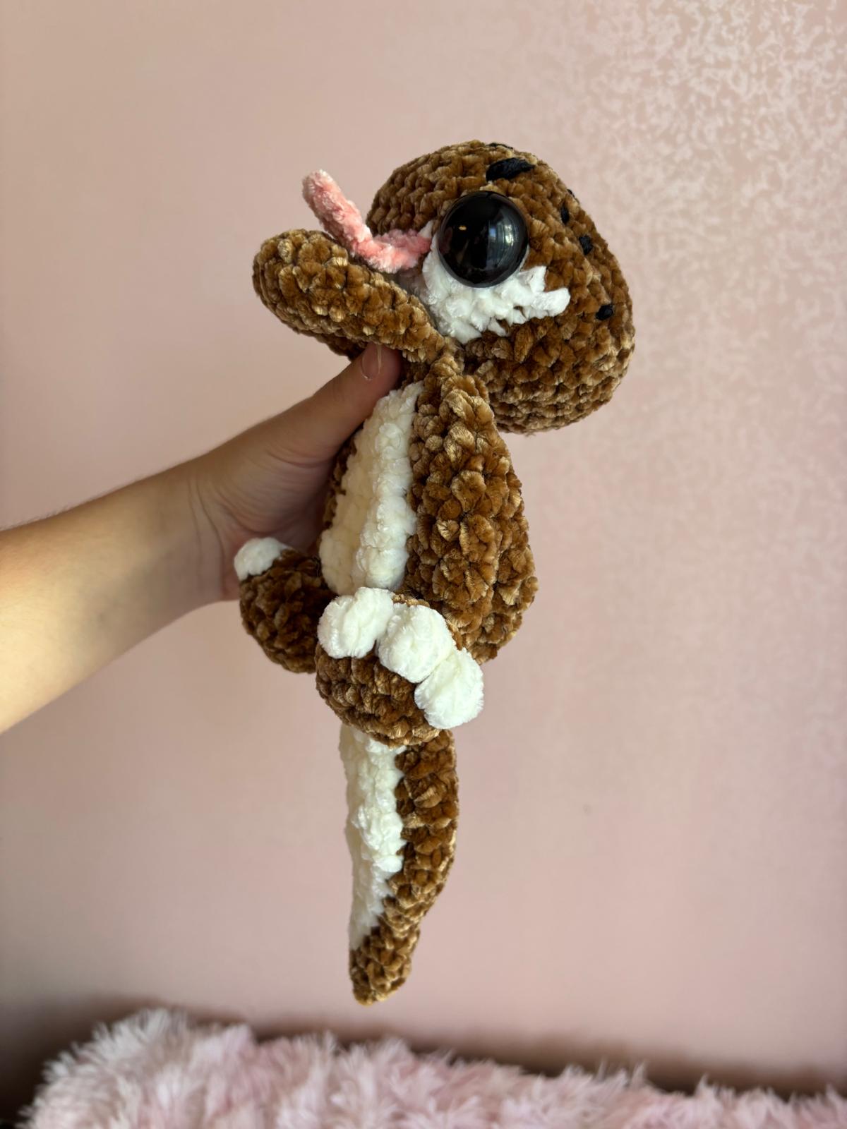 🦎 Geco Leopardino Marrone e Crema - Peluche Uncinetto Handmade 🤎 - Zampine Pets & Plushies