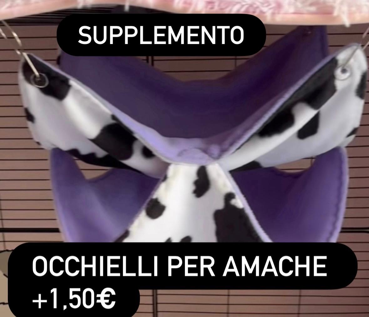 occhielli di metallo supplemento per amache e cucce sospese cucce triangolari cucce cubo cucce cestino petauri dello zucchero ratti cincillà topolini furetti suricata 